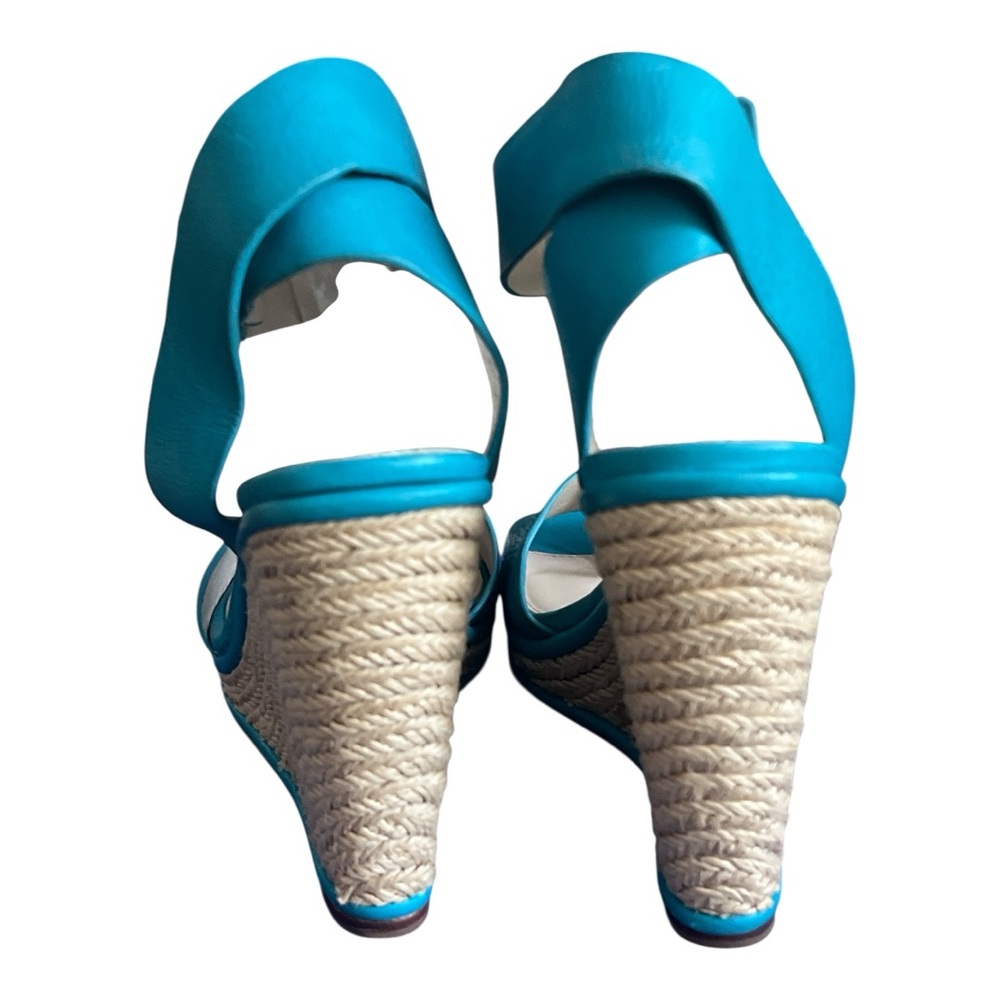 Elie Tahari Turquoise Ankle Strap Sandals - Picture 5 of 7